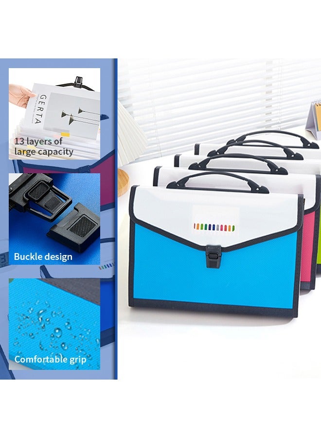Accordion Bag Multi-Layer Storage File Folder, Portable Document Folder With Handle and Color Label, Wear-Resistant and Tear-Resistant, Suitable for Storing Documents, Certificates, Business Cards, - Image 3